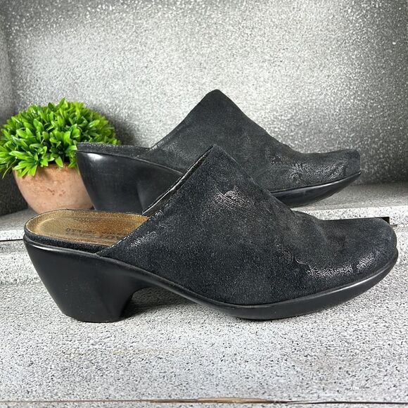 Naot Dream Black Nubuck Leather Clogs Mules Size 10 - Picture 2 of 8